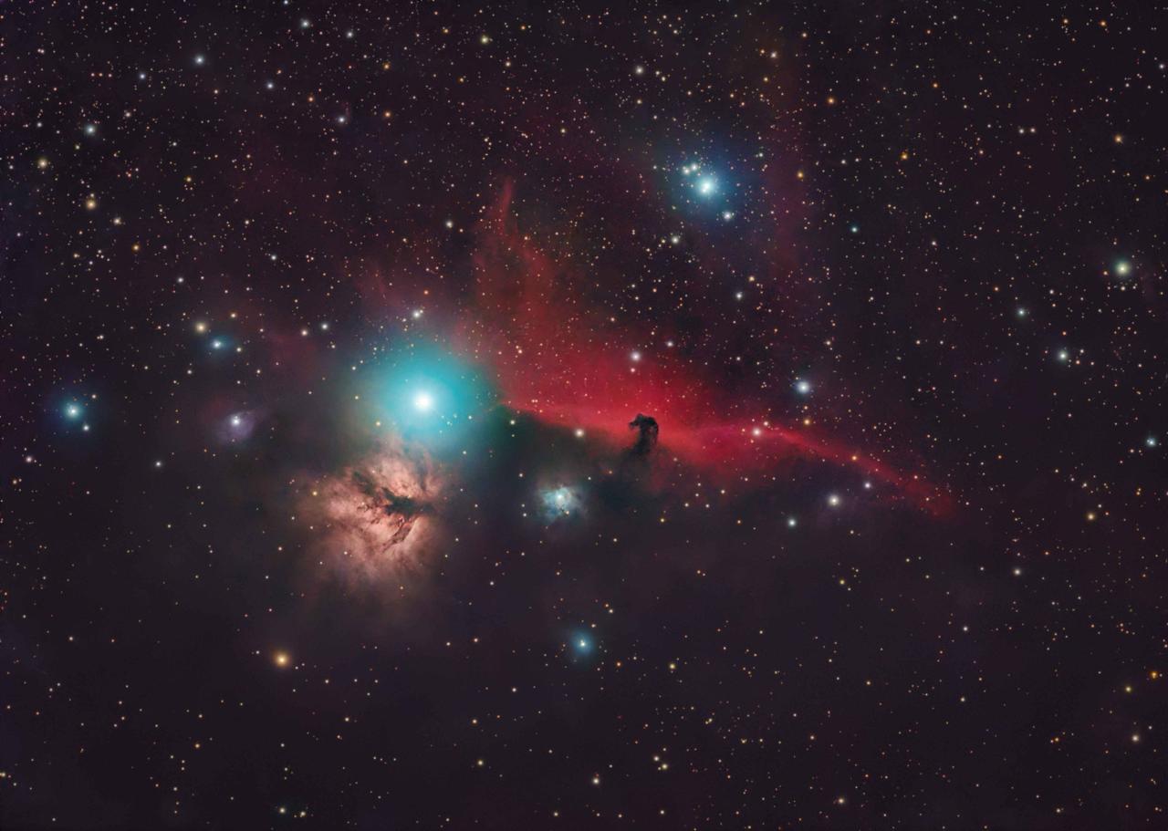 Nebulosas Cabeça de Cavalo e da Chama (B33 e NGC 2024)